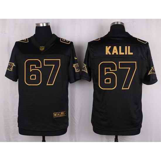 Nike Panthers #67 Ryan Kalil Black Mens Stitched NFL Elite Pro Line Gold Collection Jersey